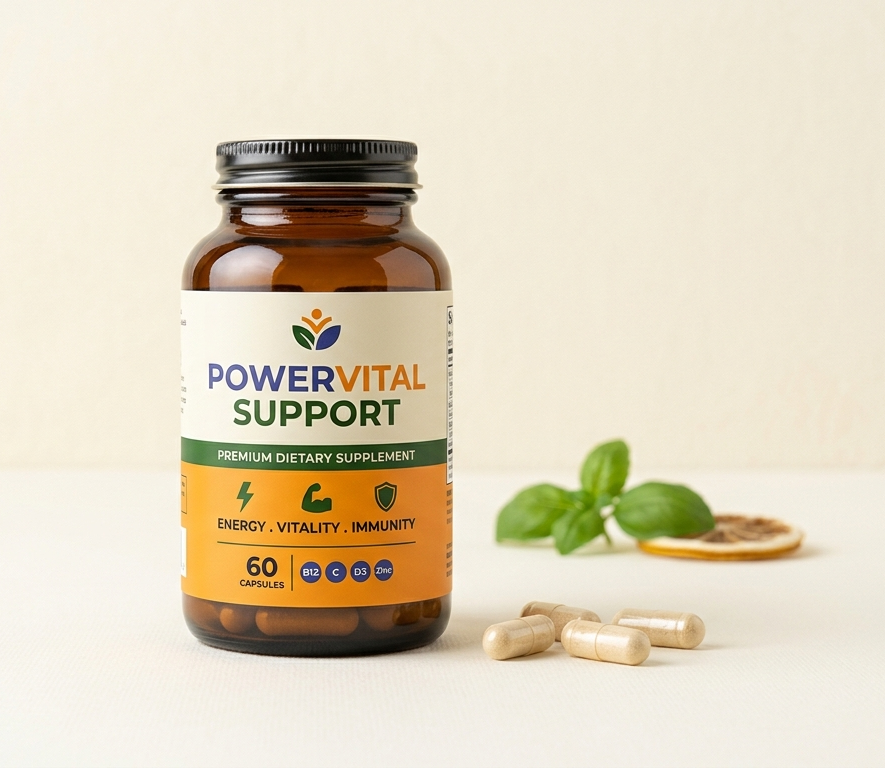 PowerVital Support – frasco do suplemento alimentar